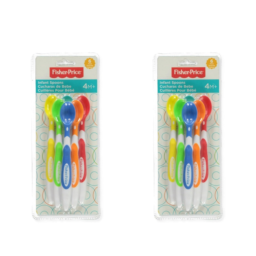 2 Pack Fisher-Price Baby 6 Infant Spoons Multicolor One Size